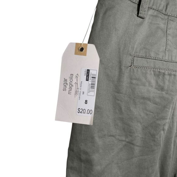 Sugar Magnolia Shorts Women's 8 Green Casual 7" Inseam Chino Flat NWT - Picture 5 of 9